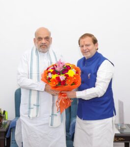 सहकारिता मंत्री डॉ अरविंद शर्मा ने केंद्रीय गृह मंत्री अमित शाह से की शिष्टाचार भेंट